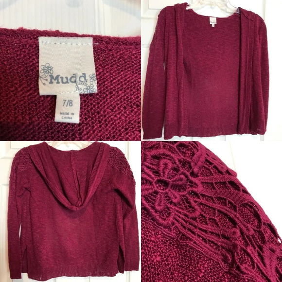 Maroon Mudd Girls 7/8 Hoodie Cardigan - Picture 1 of 5